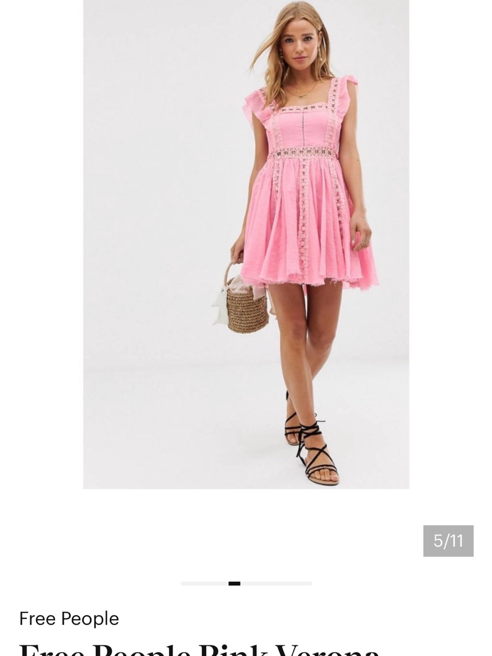 Free People Pink Ruffle-Strap Mini Dress - Picture 5 of 8